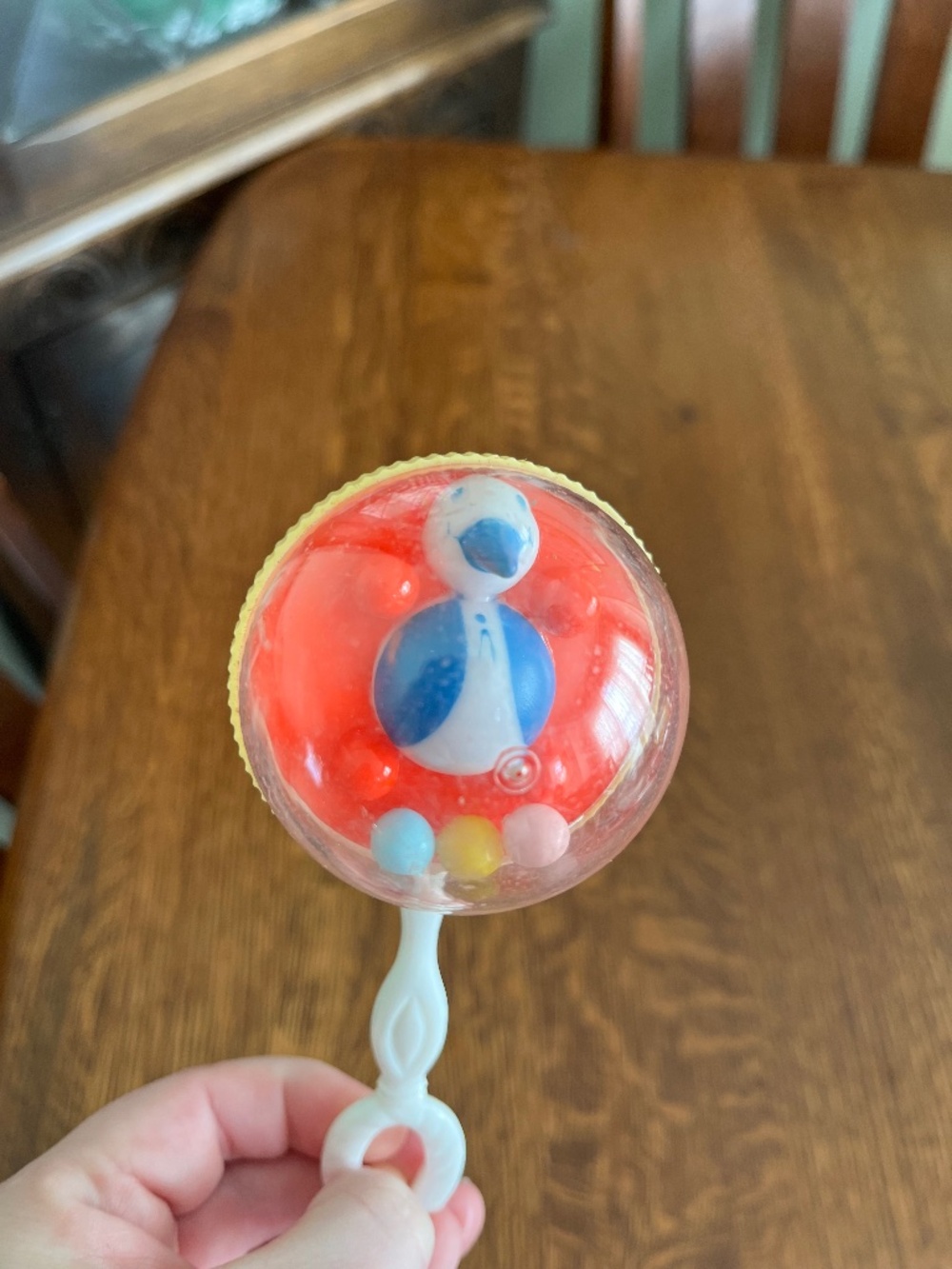 Vintage Rare Stork Baby Rattle